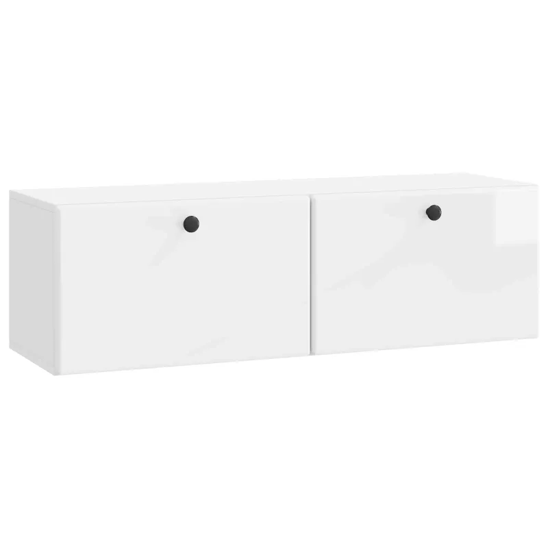 Sieninė TV spintelė 98 x 31 x 30 cm Itin blizgi balta