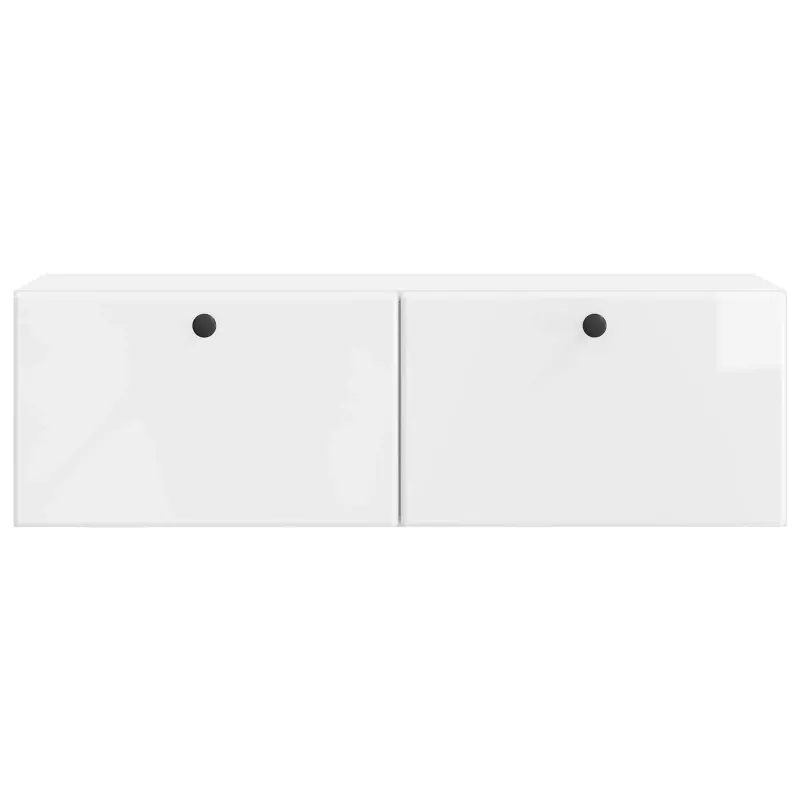 Sieninė TV spintelė 98 x 31 x 30 cm Itin blizgi balta