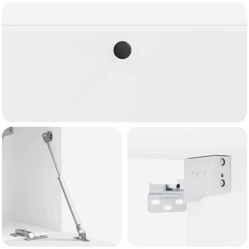 Sieninė TV spintelė 98 x 31 x 30 cm Itin blizgi balta