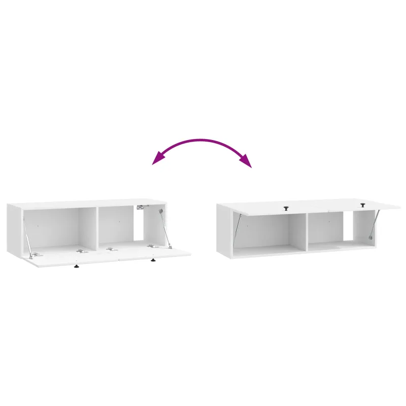 Sieninė TV spintelė 98 x 31 x 30 cm Itin blizgi balta