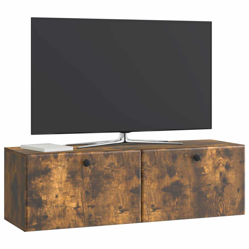 Sieninė TV spintelė 98 x 31 x 30 cm Dūminio ąžuolo