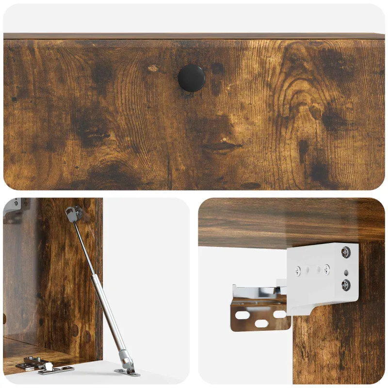 Sieninė TV spintelė 98 x 31 x 30 cm Dūminio ąžuolo