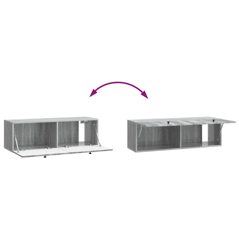 Sieninė TV spintelė 98 x 31 x 30 cm Pilka Sonoma