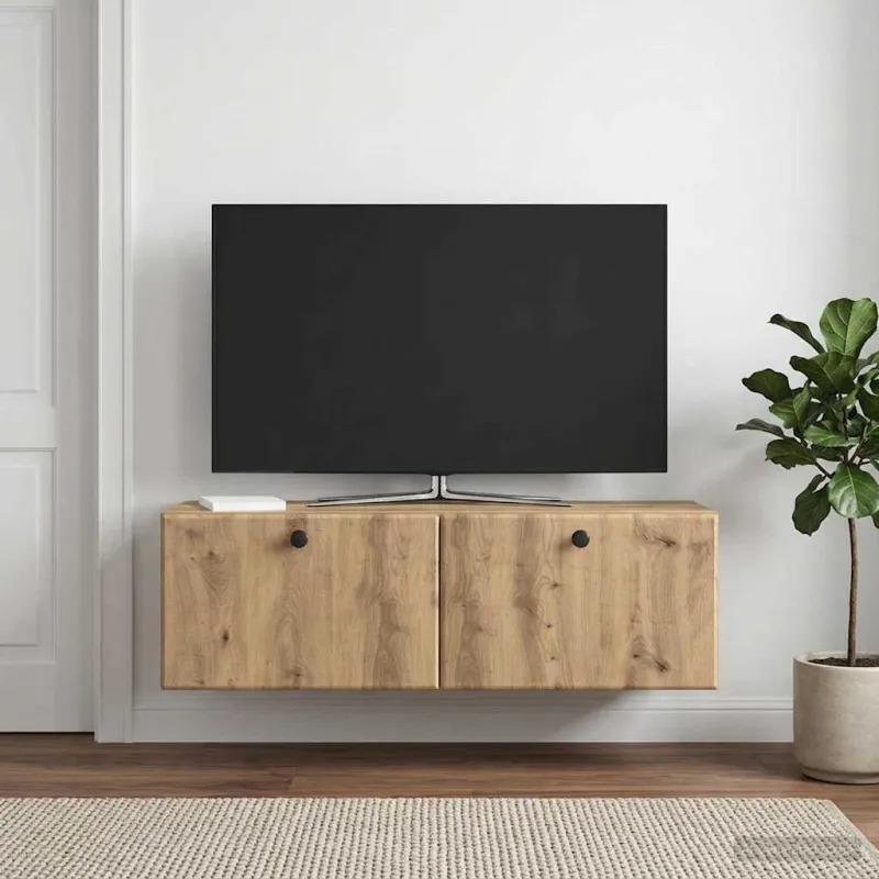 Sieninė TV spintelė 98 x 31 x 30 cm Artisano ąžuolo