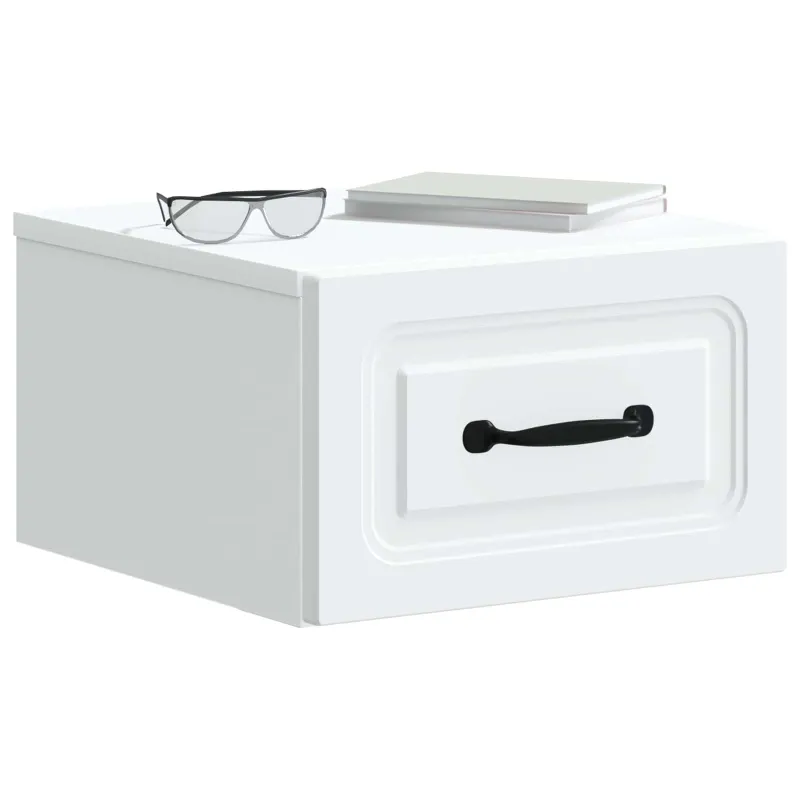 Sieninis naktinis staliukas 2 pcs Balta 34,5 x 33 x 20 cm