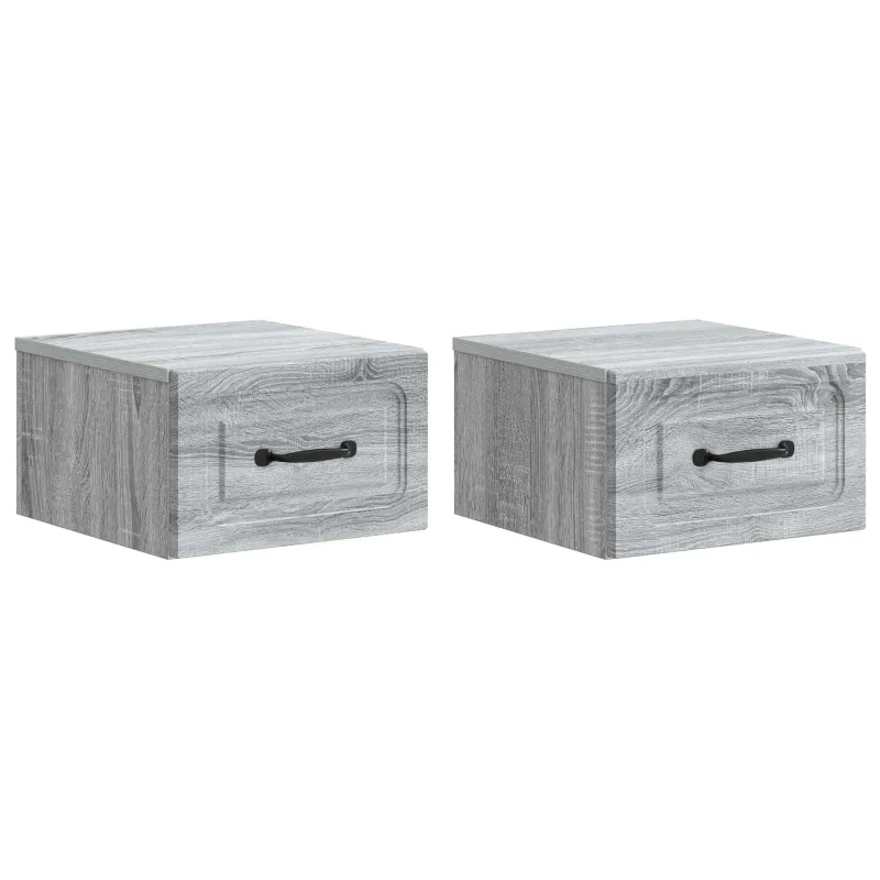 Sieninis naktinis staliukas 2 pcs Pilka sonoma ąžuolo