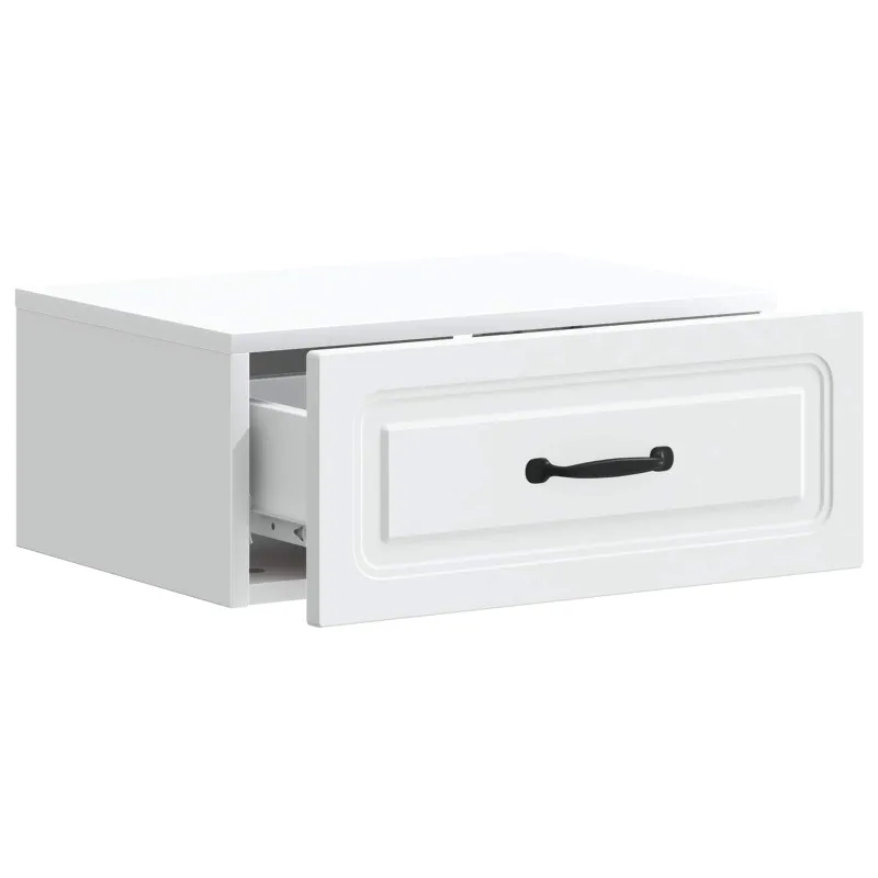 Sieninis naktinis staliukas 2 pcs Balta 49 x 34,5 x 20 cm