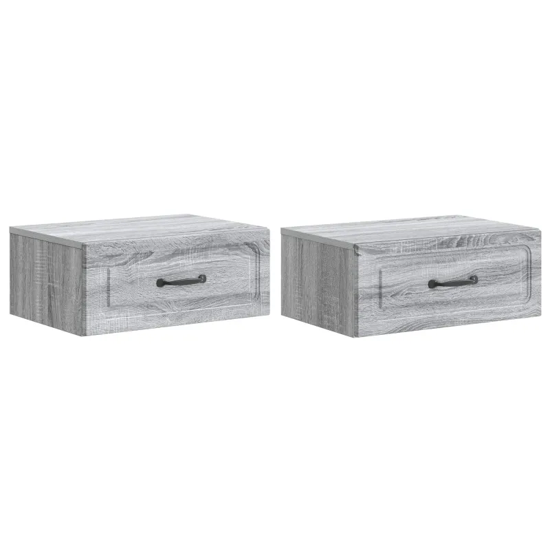 Sieninis naktinis staliukas 2 pcs Pilka sonoma ąžuolo