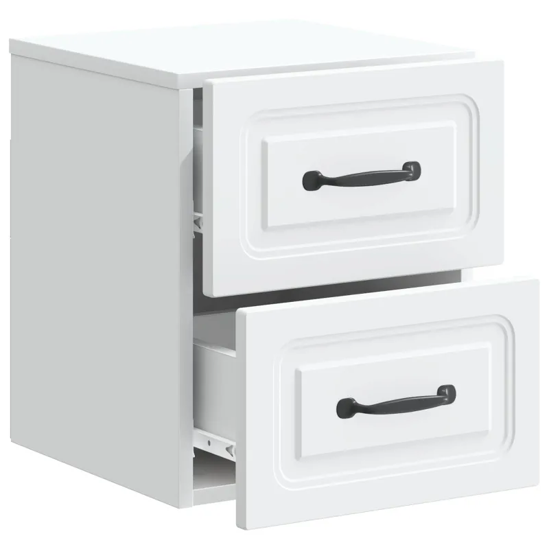 Sieninis naktinis staliukas 2 pcs Balta 34,5 x 33 x 40 cm
