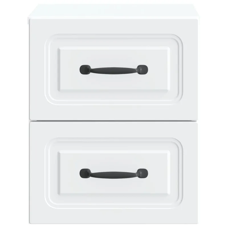 Sieninis naktinis staliukas 2 pcs Balta 34,5 x 33 x 40 cm