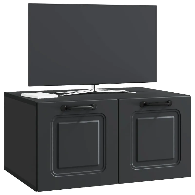 Sieninė TV spintelė Juoda 59,5 x 41 x 30 cm Apdirbta mediena