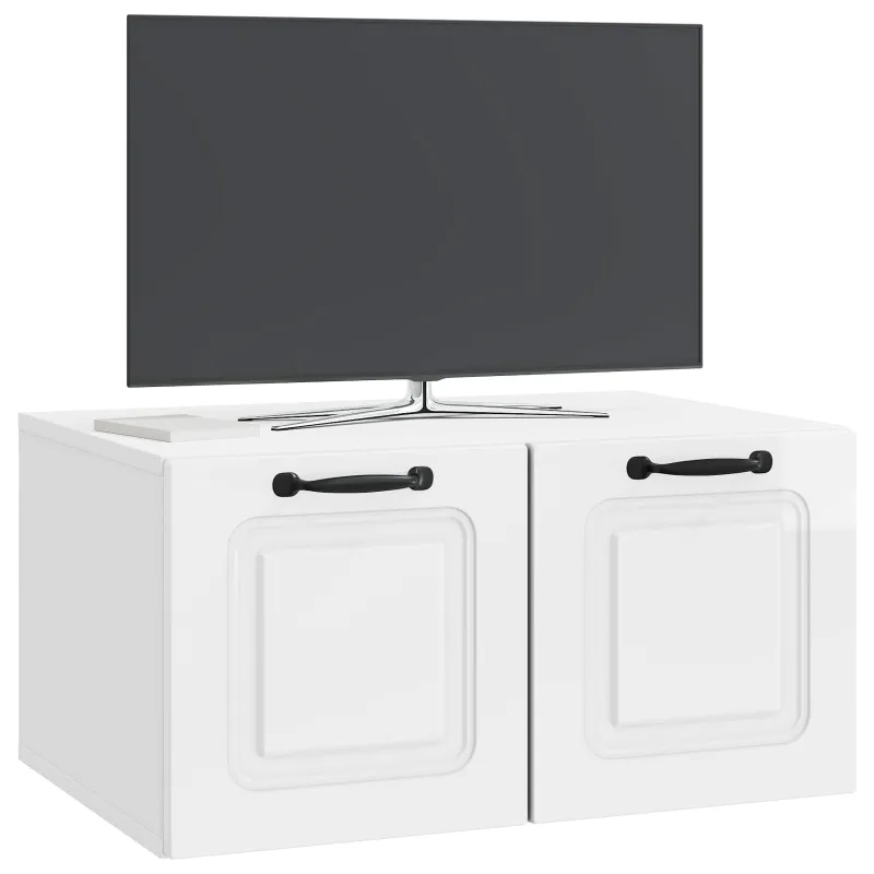 Sieninė TV spintelė Itin blizgi balta 59,5 x 41 x 30 cm