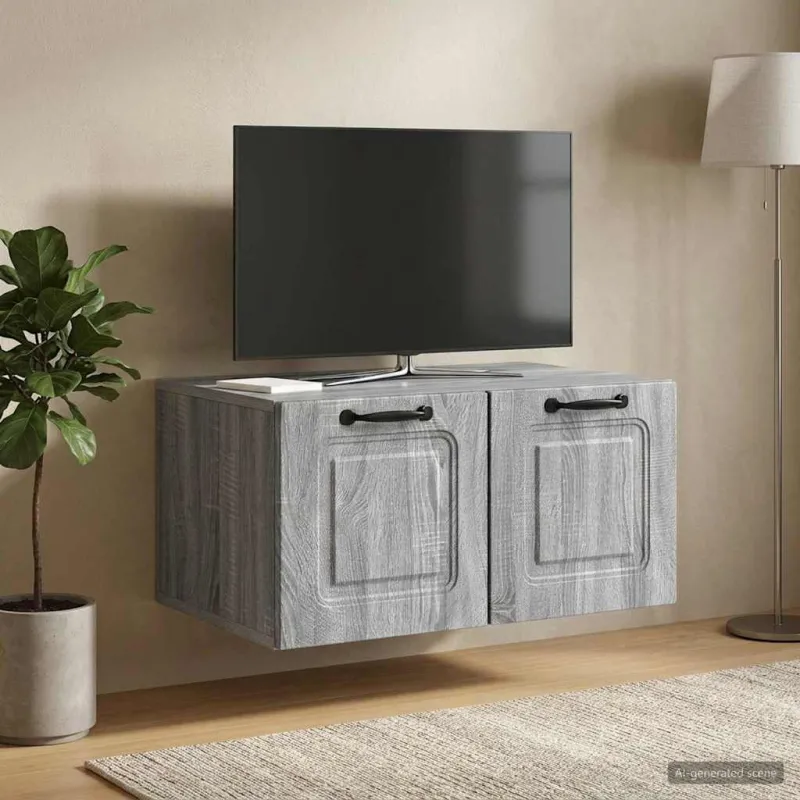 Sieninė TV spintelė Pilka sonoma ąžuolo 59,5 x 41 x 30 cm