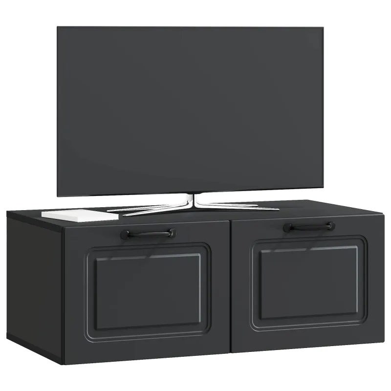 Sieninė TV spintelė Juoda 78,5 x 41 x 30 cm Apdirbta mediena