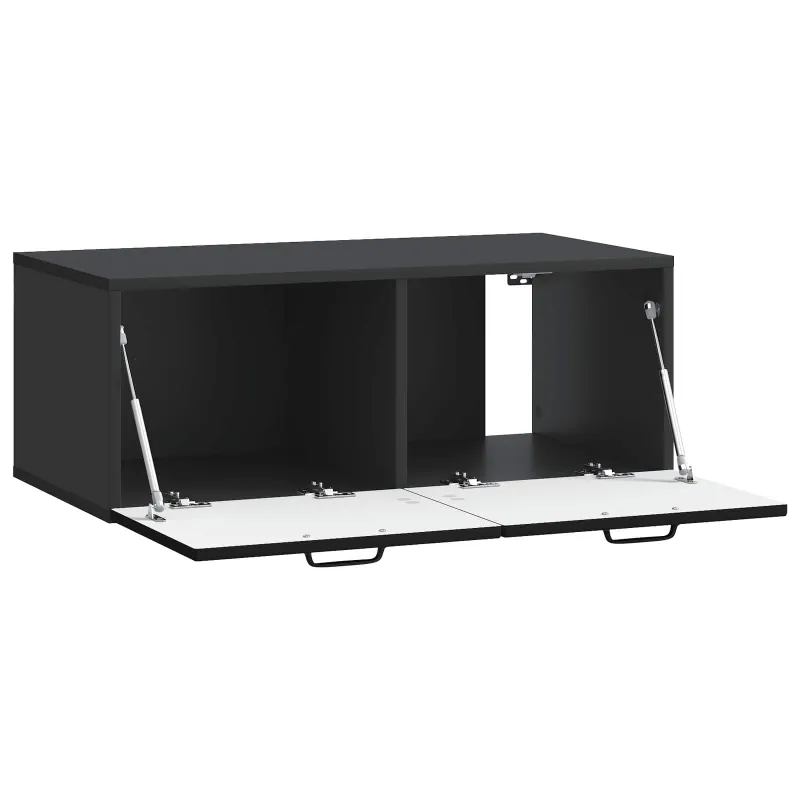 Sieninė TV spintelė Juoda 78,5 x 41 x 30 cm Apdirbta mediena
