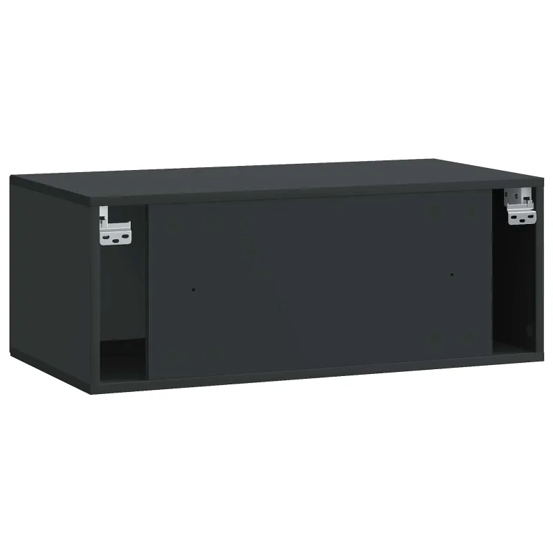 Sieninė TV spintelė Juoda 78,5 x 41 x 30 cm Apdirbta mediena