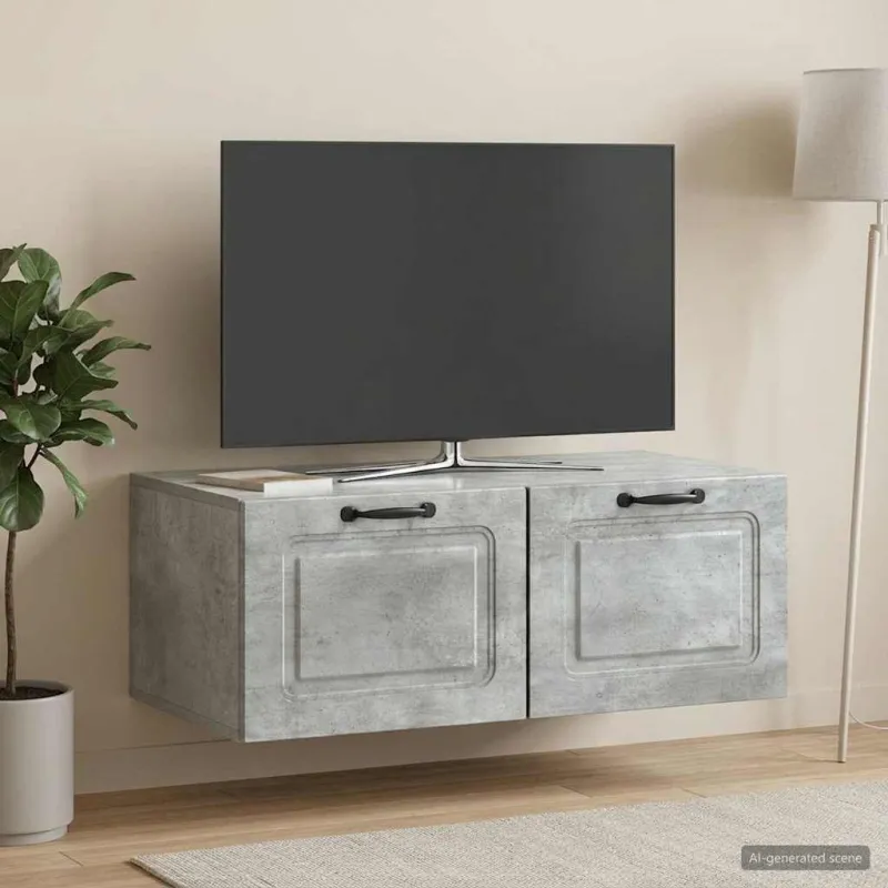 Sieninė TV spintelė Betono pilka 78,5 x 41 x 30 cm