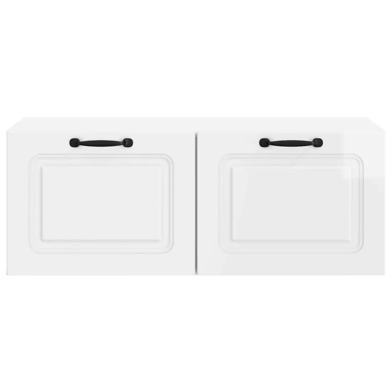 Sieninė TV spintelė Itin blizgi balta 78,5 x 41 x 30 cm