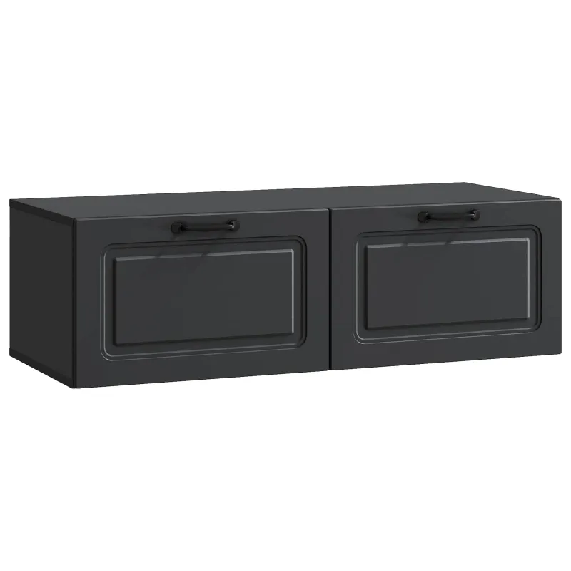 Sieninė TV spintelė Juoda 98 x 41 x 30 cm Apdirbta mediena