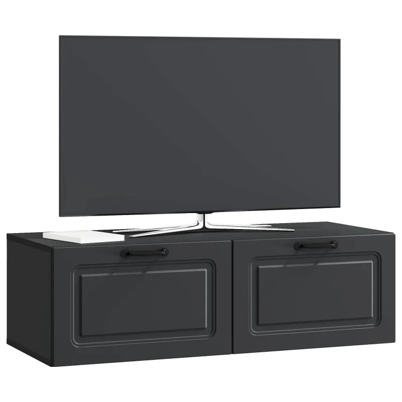 Sieninė TV spintelė Juoda 98 x 41 x 30 cm Apdirbta mediena