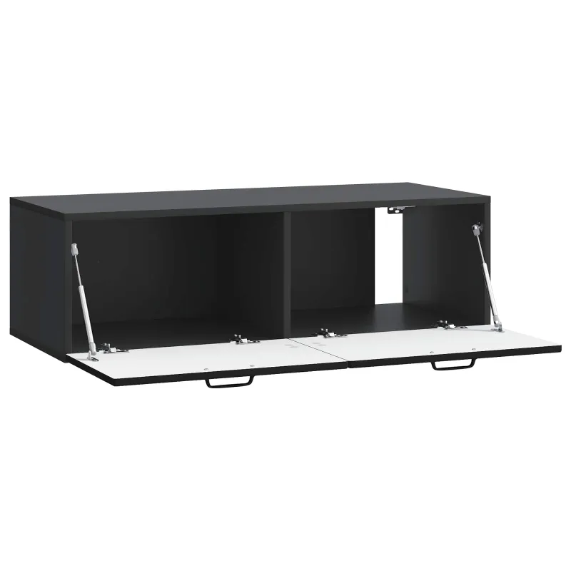 Sieninė TV spintelė Juoda 98 x 41 x 30 cm Apdirbta mediena