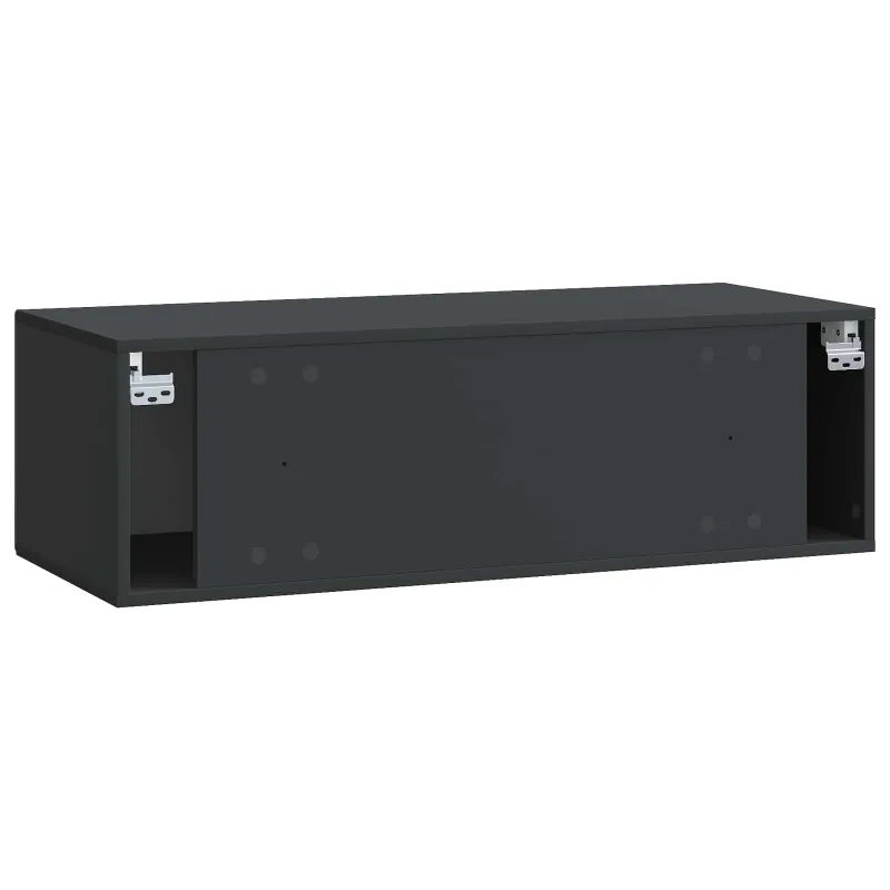 Sieninė TV spintelė Juoda 98 x 41 x 30 cm Apdirbta mediena