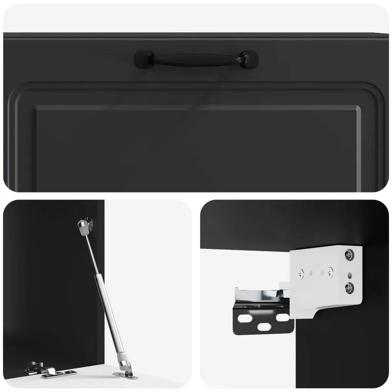 Sieninė TV spintelė Juoda 98 x 41 x 30 cm Apdirbta mediena