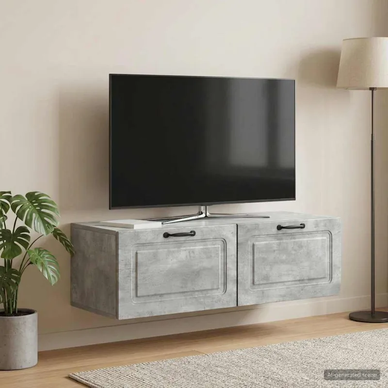 Sieninė TV spintelė Betono pilka 98 x 41 x 30 cm
