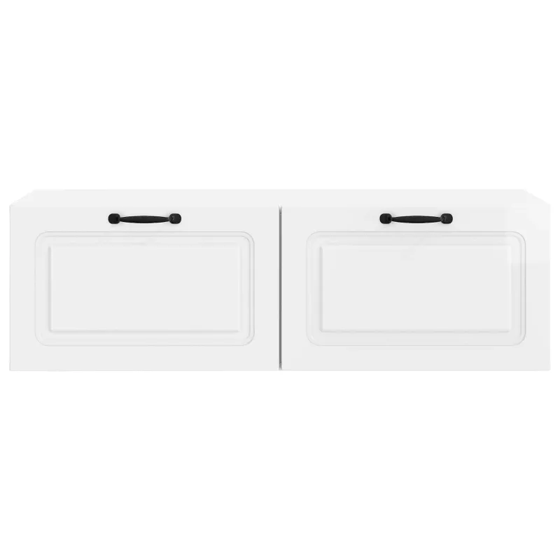 Sieninė TV spintelė Itin blizgi balta 98 x 41 x 30 cm