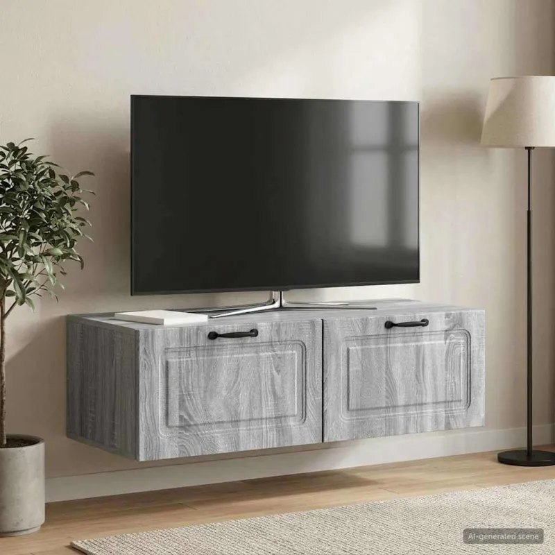 Sieninė TV spintelė Pilka sonoma ąžuolo 98 x 41 x 30 cm