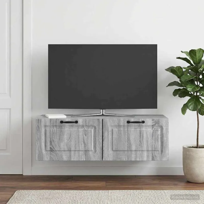 Sieninė TV spintelė Pilka sonoma ąžuolo 98 x 41 x 30 cm