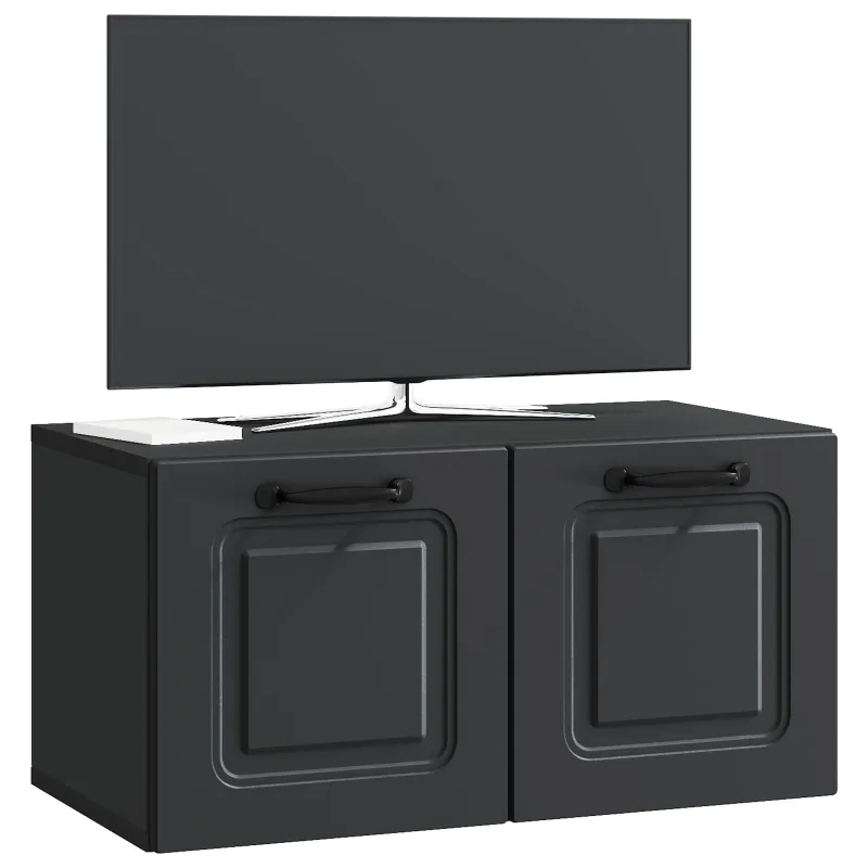 Sieninė TV spintelė Juoda 59,5 x 31 x 30 cm Apdirbta mediena