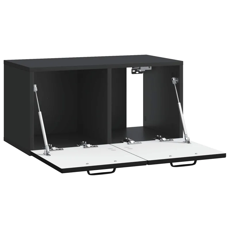 Sieninė TV spintelė Juoda 59,5 x 31 x 30 cm Apdirbta mediena