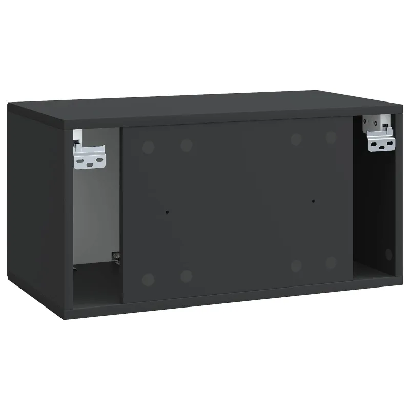 Sieninė TV spintelė Juoda 59,5 x 31 x 30 cm Apdirbta mediena