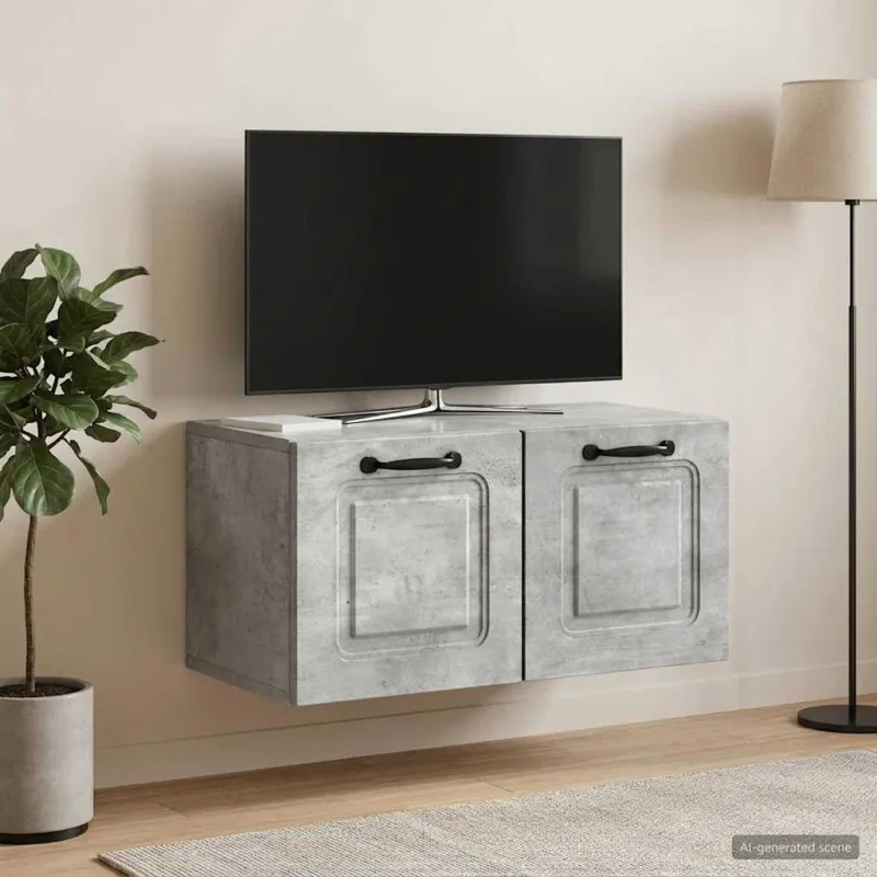 Sieninė TV spintelė Betono pilka 59,5 x 31 x 30 cm