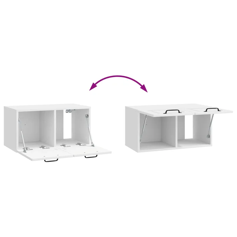 Sieninė TV spintelė Itin blizgi balta 59,5 x 31 x 30 cm