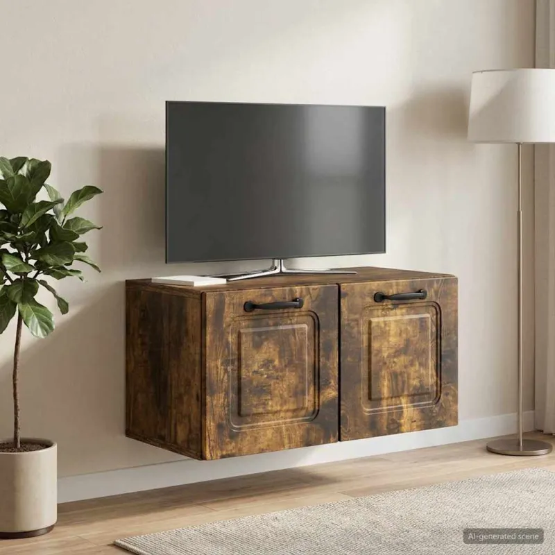 Sieninė TV spintelė Dūminio ąžuolo 59,5 x 31 x 30 cm