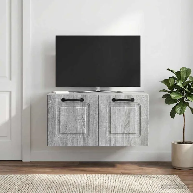 Sieninė TV spintelė Pilka sonoma ąžuolo 59,5 x 31 x 30 cm