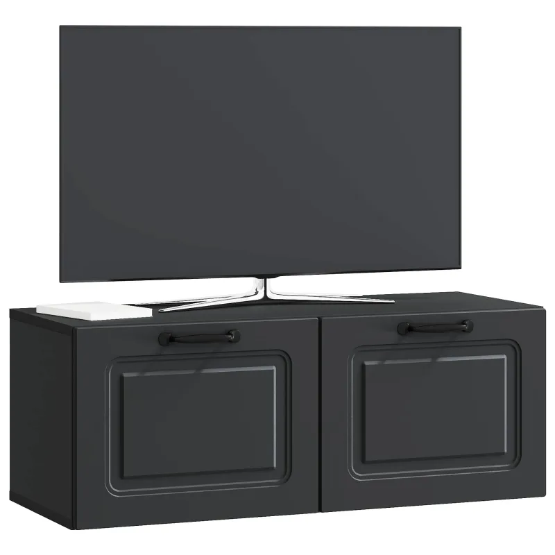 Sieninė TV spintelė Juoda 78,5 x 31 x 30 cm Apdirbta mediena
