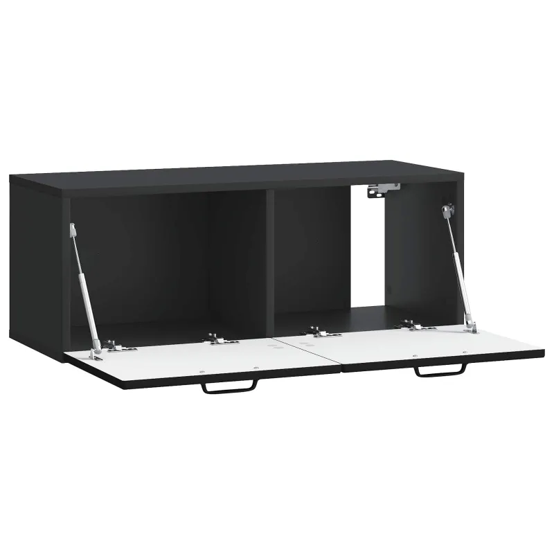 Sieninė TV spintelė Juoda 78,5 x 31 x 30 cm Apdirbta mediena