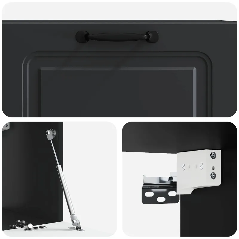 Sieninė TV spintelė Juoda 78,5 x 31 x 30 cm Apdirbta mediena