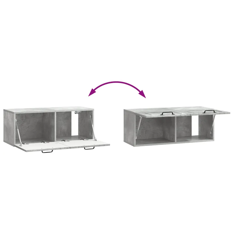 Sieninė TV spintelė Betono pilka 78,5 x 31 x 30 cm