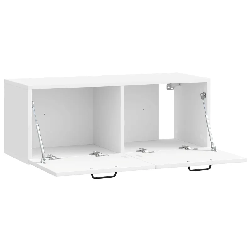 Sieninė TV spintelė Itin blizgi balta 78,5 x 31 x 30 cm