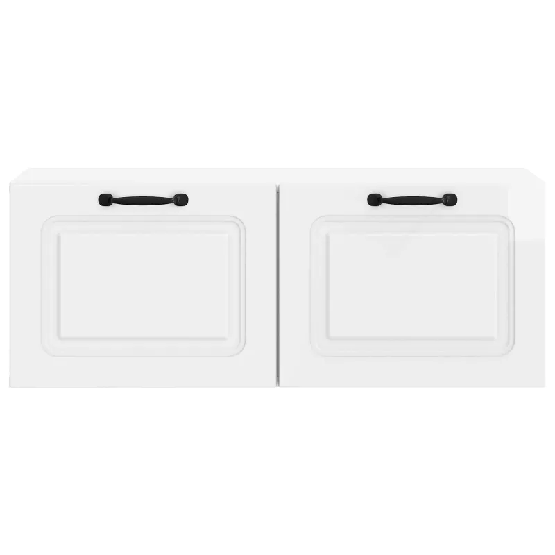 Sieninė TV spintelė Itin blizgi balta 78,5 x 31 x 30 cm