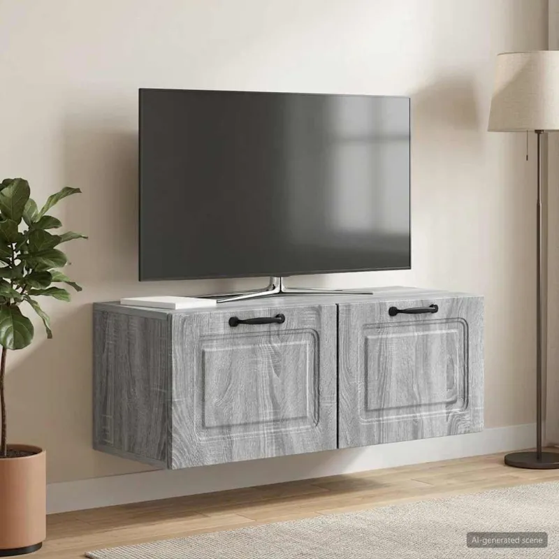 Sieninė TV spintelė Pilka sonoma ąžuolo 78,5 x 31 x 30 cm