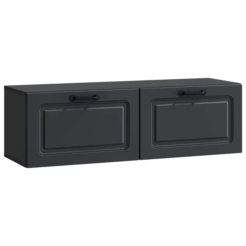 Sieninė TV spintelė Juoda 98 x 31 x 30 cm Apdirbta mediena
