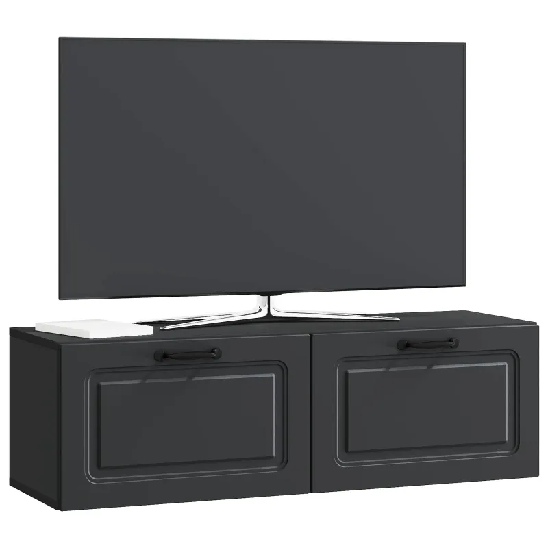 Sieninė TV spintelė Juoda 98 x 31 x 30 cm Apdirbta mediena