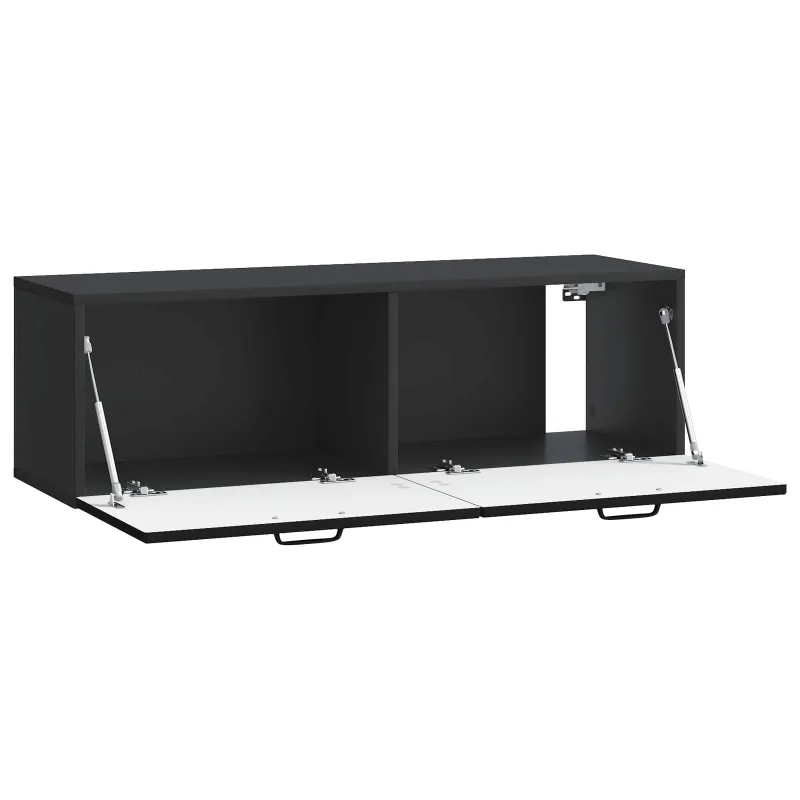 Sieninė TV spintelė Juoda 98 x 31 x 30 cm Apdirbta mediena