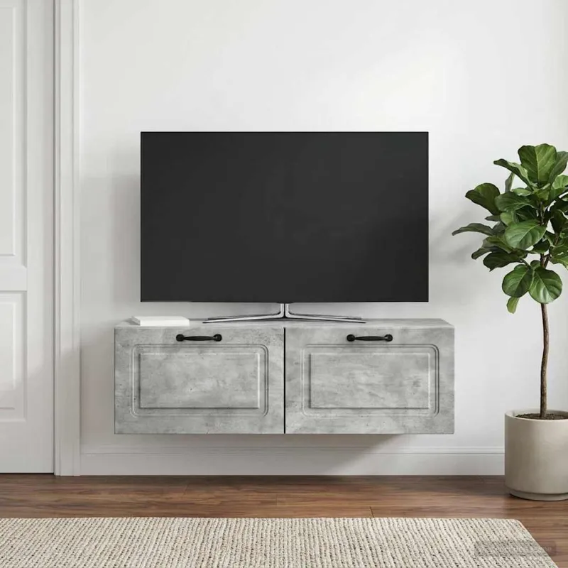 Sieninė TV spintelė Betono pilka 98 x 31 x 30 cm