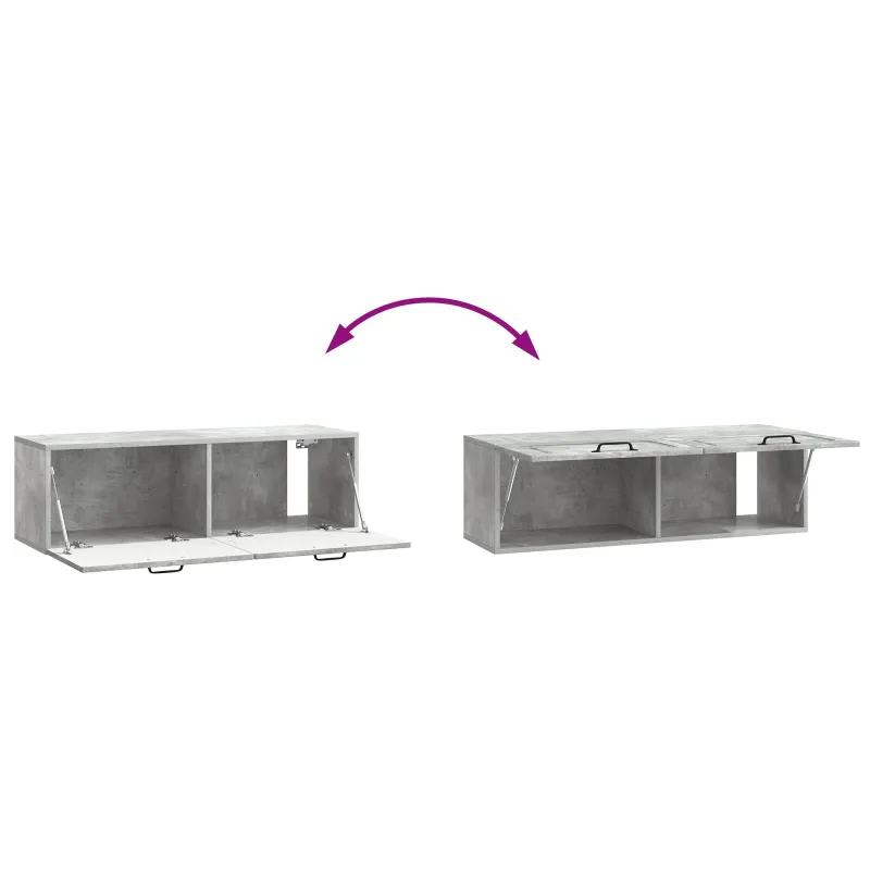 Sieninė TV spintelė Betono pilka 98 x 31 x 30 cm
